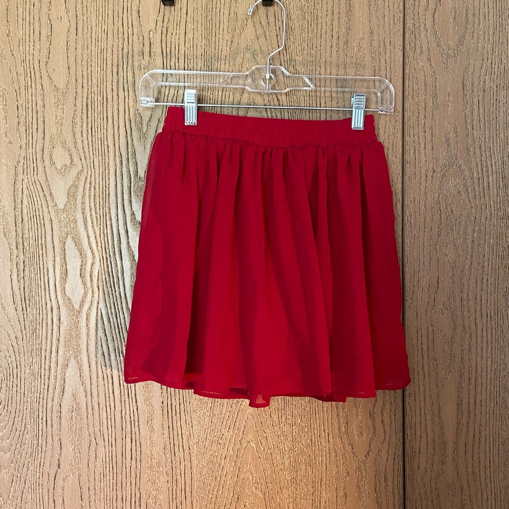 Red mini skirt
